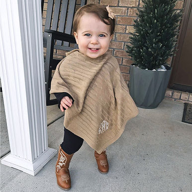 Monogrammed Kids Poncho