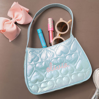 Monogrammed Girls Quilted Shoulder Bag