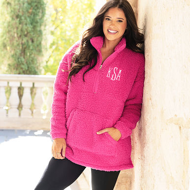 Monogrammed Sherpa Pullover