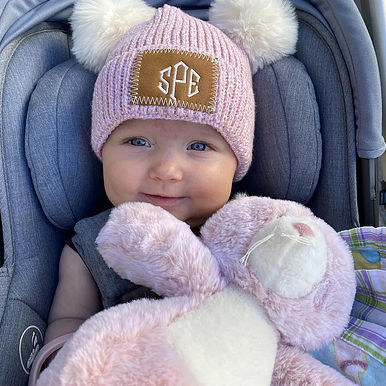 Monogrammed Kids Pom Pom Beanie Monogrammed Kids Pom Pom Beanie