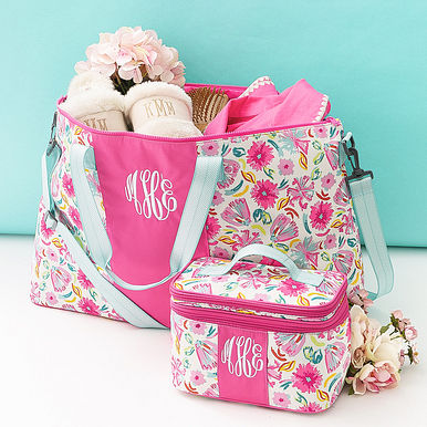 Monogrammed Weekend Bag & Train Case Monogrammed Weekend Bag & Train Case