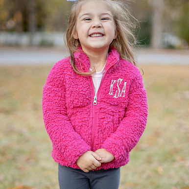 Monogrammed Kids Sherpa Jacket
