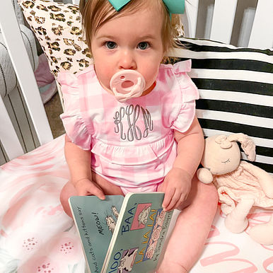 Monogrammed Baby Soft Jersey Bubble