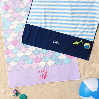 Monogrammed Kids Beach Towel Monogrammed Kids Beach Towel