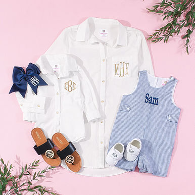 Monogrammed Kids Button Down Tunic