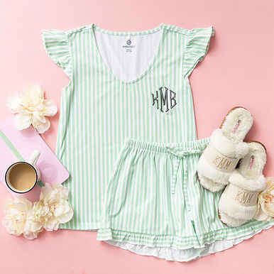 Monogrammed Ruffle Pajamas