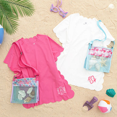 Monogrammed Girls Scalloped Cover Up Monogrammed Girls Scalloped Cover Up