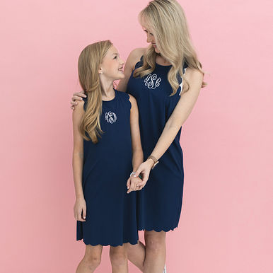 Monogrammed Girls Scallop Dress