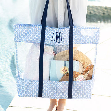 Monogrammed Clear Beach Tote