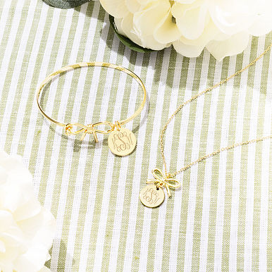 Bow Necklace and Bow Bangle Bow Necklace and Bow Bangle