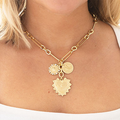 Monogrammed Sun Heart Necklace