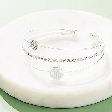 Monogrammed Rhinestone Bangle Monogrammed Rhinestone Bangle