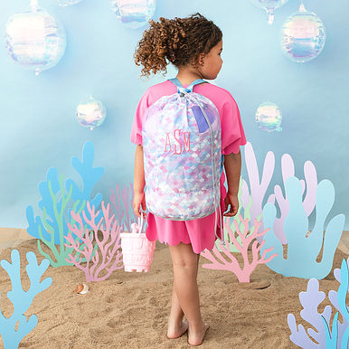 Monogrammed Kids Beach Backpack Bag
