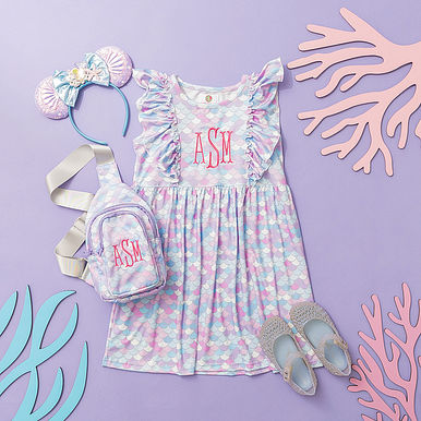 Monogrammed Girls Ruffle Dress