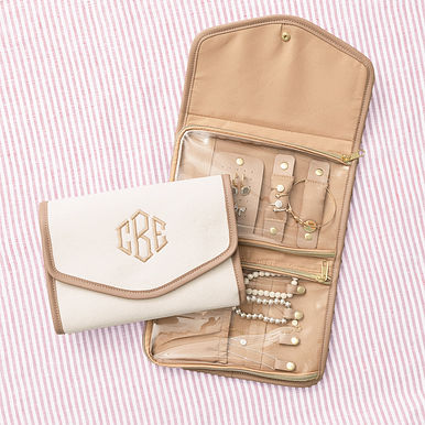 Monogrammed Travel Jewelry Organizer