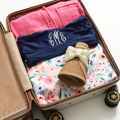 Monogrammed Packable Straw Visor