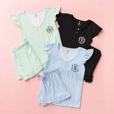 Monogrammed Ruffle Pajamas Monogrammed Ruffle Pajamas